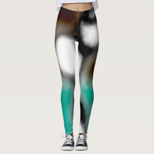 Legging Mensagem em uma garrafa: Abstrato Brown, Teal, B &