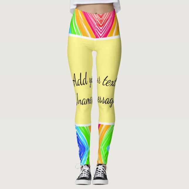 Legging Mensagem personalizada de adicionar nome à aquarel (Frente)