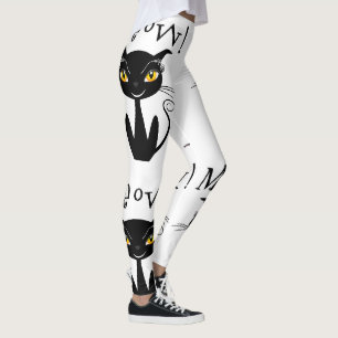 Legging Meow! Gato Branco Preto