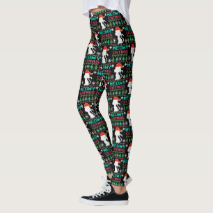 Legging Meowy Catmas Papais noeis de Natal Cat Ugly Sweate