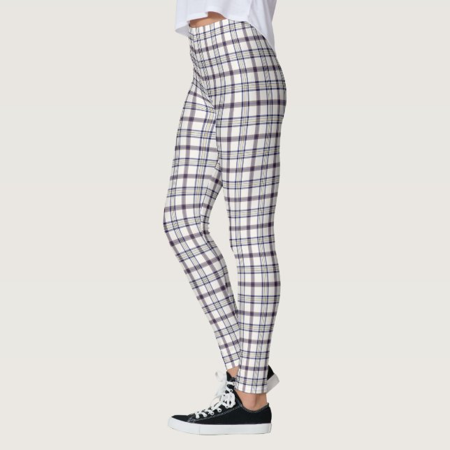 Legging Merino White and Blue Zodiac Plaid (Esquerda)