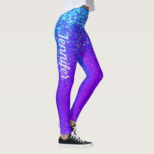 Legging Mermaid Sparkle Escala Purple corrida NAME (Direita)
