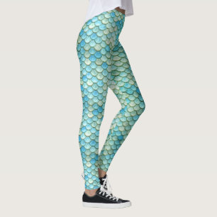 Legging Mermaid Tail Scales Beach Ocean