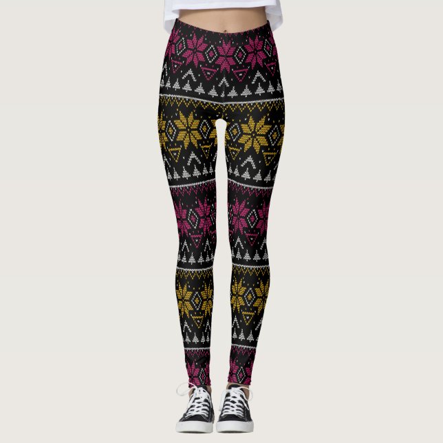 Legging Merry Christmas boriderme cruz suor feio (Frente)