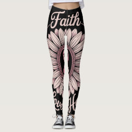 Legging mês de conscientização do câncer de mama fé espera
