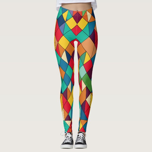 Legging Mestrados do mosaico: padrão inspirado na arte (Frente)