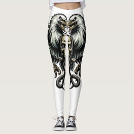 Legging Metal Adler mit Totenkopf und Schlangen