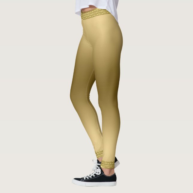 Legging Metálico moderno Dourado com borda (Esquerda)
