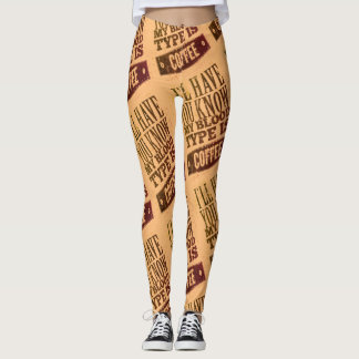 Legging Meu Tipo De Sangue É Café Preto Castanho