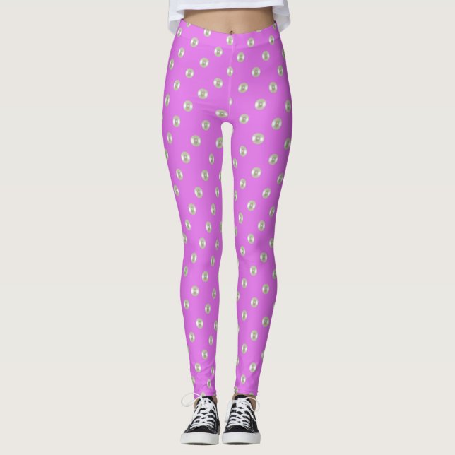 Legging Miçangas de verão em roxo (Frente)