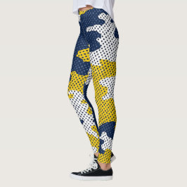 Legging Michigan Navy & Maize Camo Printed
