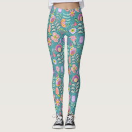 Legging Midcentury Floral Green