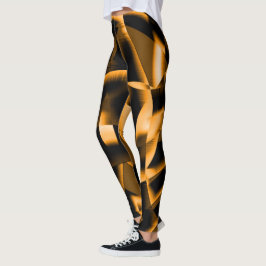 Legging Mídia estranha de fitas queimadas, laranja e preto