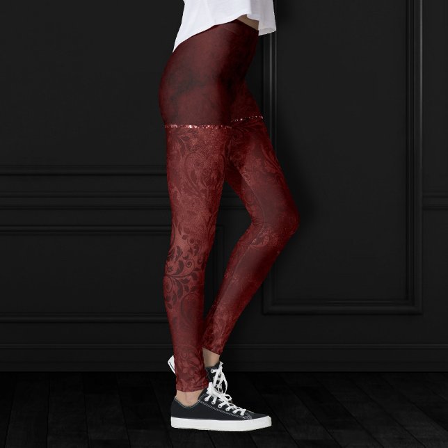 Legging Midnight Henna Romance | Red Satinge Damask (Criador carregado)