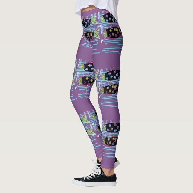 Legging migrando salmão Thunder_Cove púrpura (Esquerda)