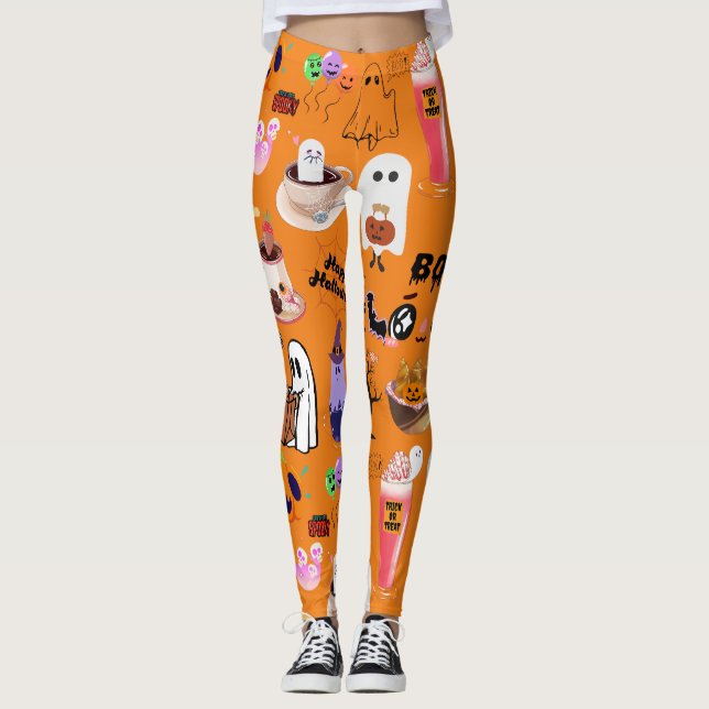 Legging Mikitiez anime café giro, croissant de halloween (Frente)
