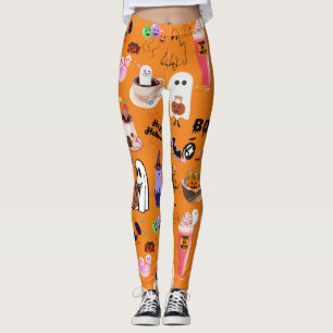Legging Mikitiez anime lindo café halloween croissant