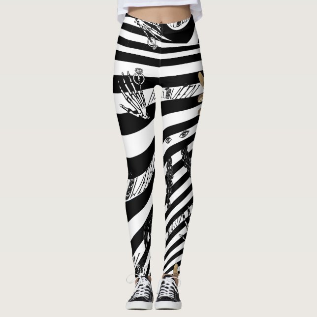 Legging Mikitiez assusta gótica de halloween fantasmas de  (Frente)
