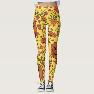 Legging Mikitiez halloween abóbora assustada outubro outon