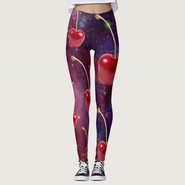 Legging Mikitiez red cheery galaxy vegan (Frente)