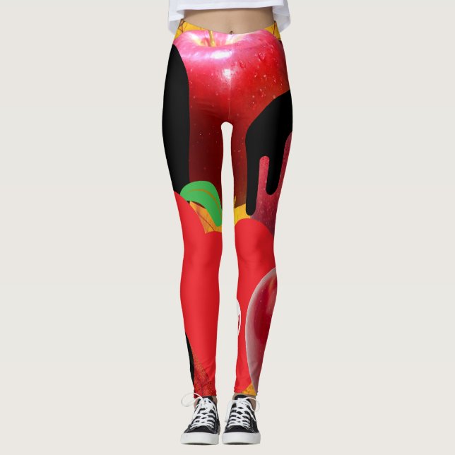 Legging Mikitiez red skull, tóxica para a maçã vegan, verã (Frente)
