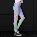Legging Milênio Marble | Jogo-Arco-Íris Coletivo Ombre<br><div class="desc">Mármore com cores aquáticas irrisórias em azul turquesa, rosa milenar, roxo lavanda e uma paleta de arco-íris verde brilhante inspirada no unicórnio. Este gradiente feminino pintado à mão adiciona a pop perfeita de cor. Da coleção "Modern Watercolor Marbles", esta design apresenta espirais de abstrato fluido que criam um padrão legal...</div>