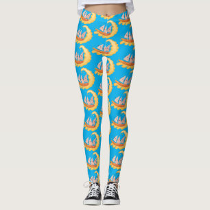 Legging Milhas de nachos, batatas fritas, canecas, surf