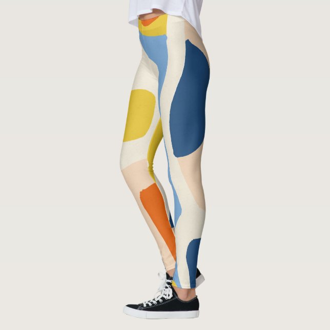 Legging Mim e Mim, Formas de Pastel Boêmia Abstrato (Esquerda)
