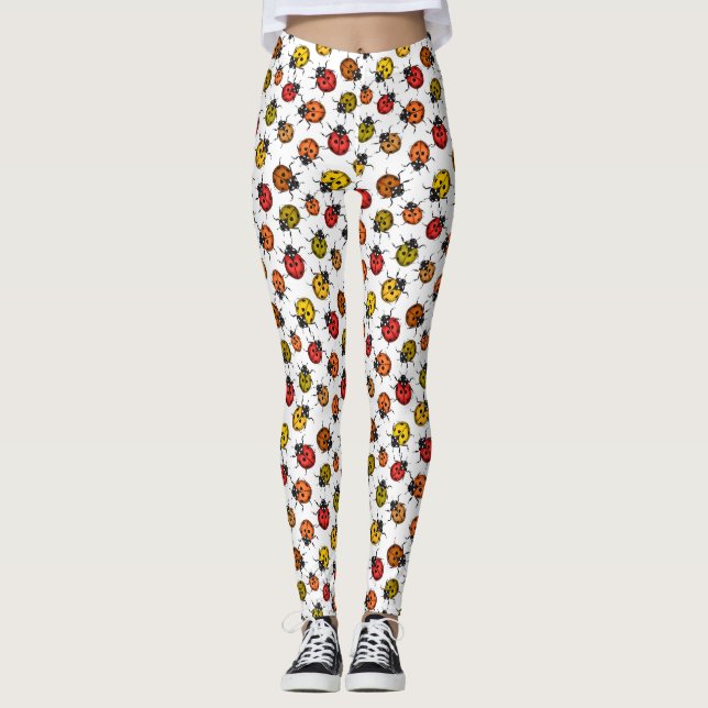 Legging Minhocas coloridas em branco (Frente)