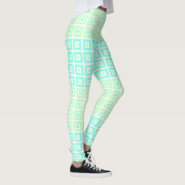 Legging Mini Quadrados Em Quadrados Minúscula Spearmint