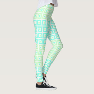 Legging Mini Quadrados Em Quadrados Minúscula Spearmint