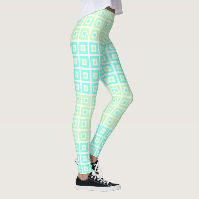 Legging Mini Quadrados Em Quadrados Minúscula Spearmint (Direita)