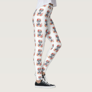 Legging Mini Schnauzer Floral