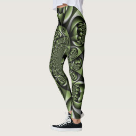 Legging Miniesferas de Floresta Verde Branca