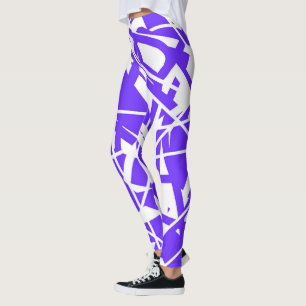 Legging Minimalismo branco azul da Lavanda abstrato