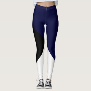 Legging Minimalismo de abstrato Art Escuro Azul Preto Bran