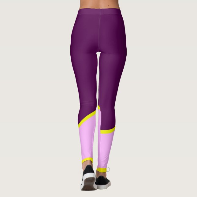 Legging Minimalismo de abstrato Art Pastel Rosa (Verso)