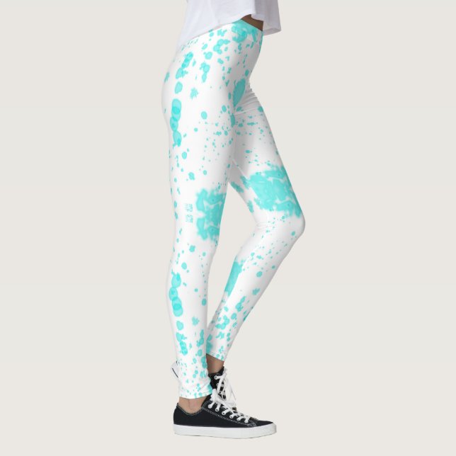 Legging Minimalismo de abstrato Art Pastel Turquoise (Direita)