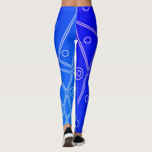Legging Minimalismo dos Círculos Azul Brilhantes de abstra
