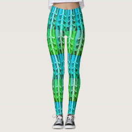 Legging Minimalismo industrial Cores Abstrato Verde Folha