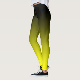 Legging Minimalista Moderno Gradiente Preto e Amarelo