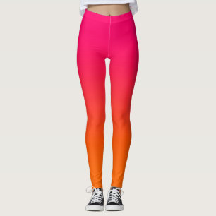 Legging Minimalista Moderno Gradiente Rosa e Laranja Brilh