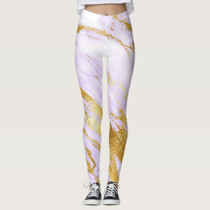 Legging Mínimo Abstrato Mínimo Mínimo Lilac Roxo Dourado