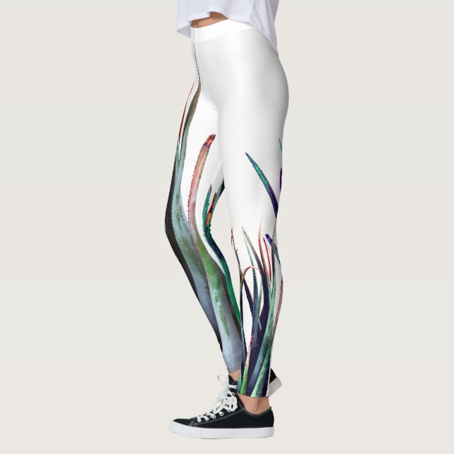 Legging Mínimo de Folhas de Arte (Esquerda)