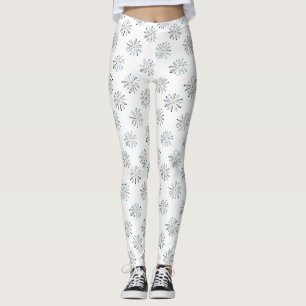 Legging Mínimo Floral de Margarida Azul