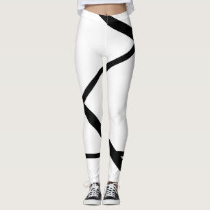 Legging Mínimo moderno de linha branca e preta