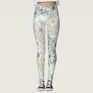 Legging Mint Negro Rosa Dourado Mármore