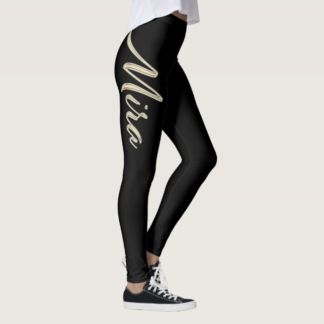 Legging Mira white gold Handwriting Hose (Direita)