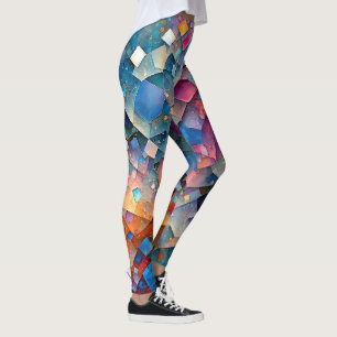 Legging "Mirage Cascade" Arte Abstrato Colorida