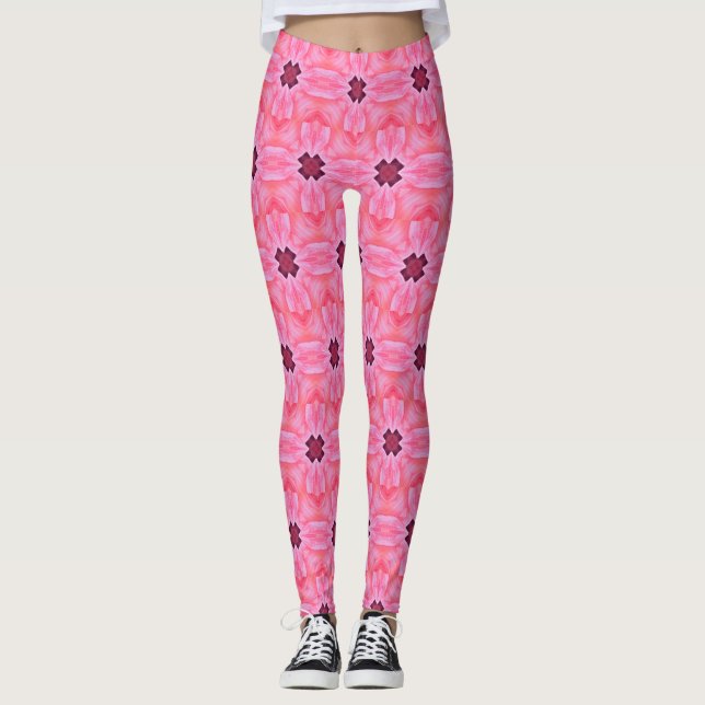 Legging Miragem fetal Padrão Sem Costura Floral (Frente)